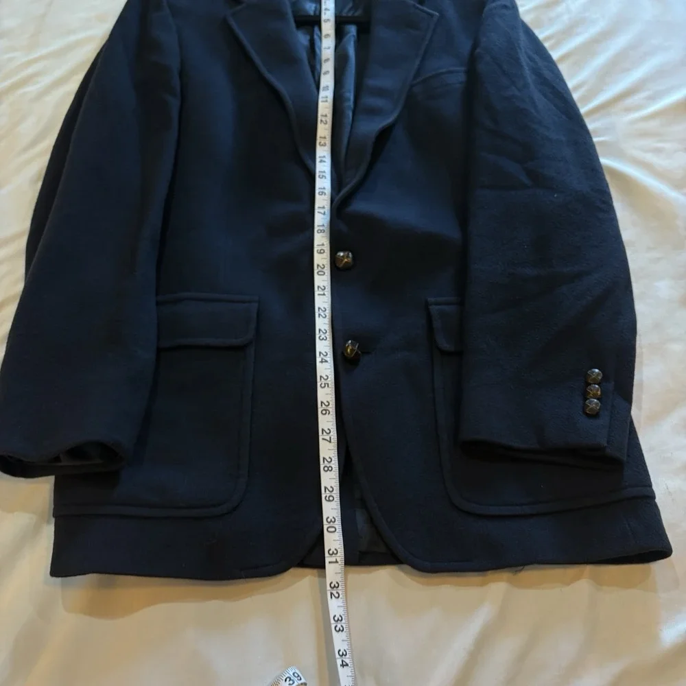 100%‎ Cashmere Men's Navy Blue Blazer Sport-Coat 2 Button Sz XL Made in USA